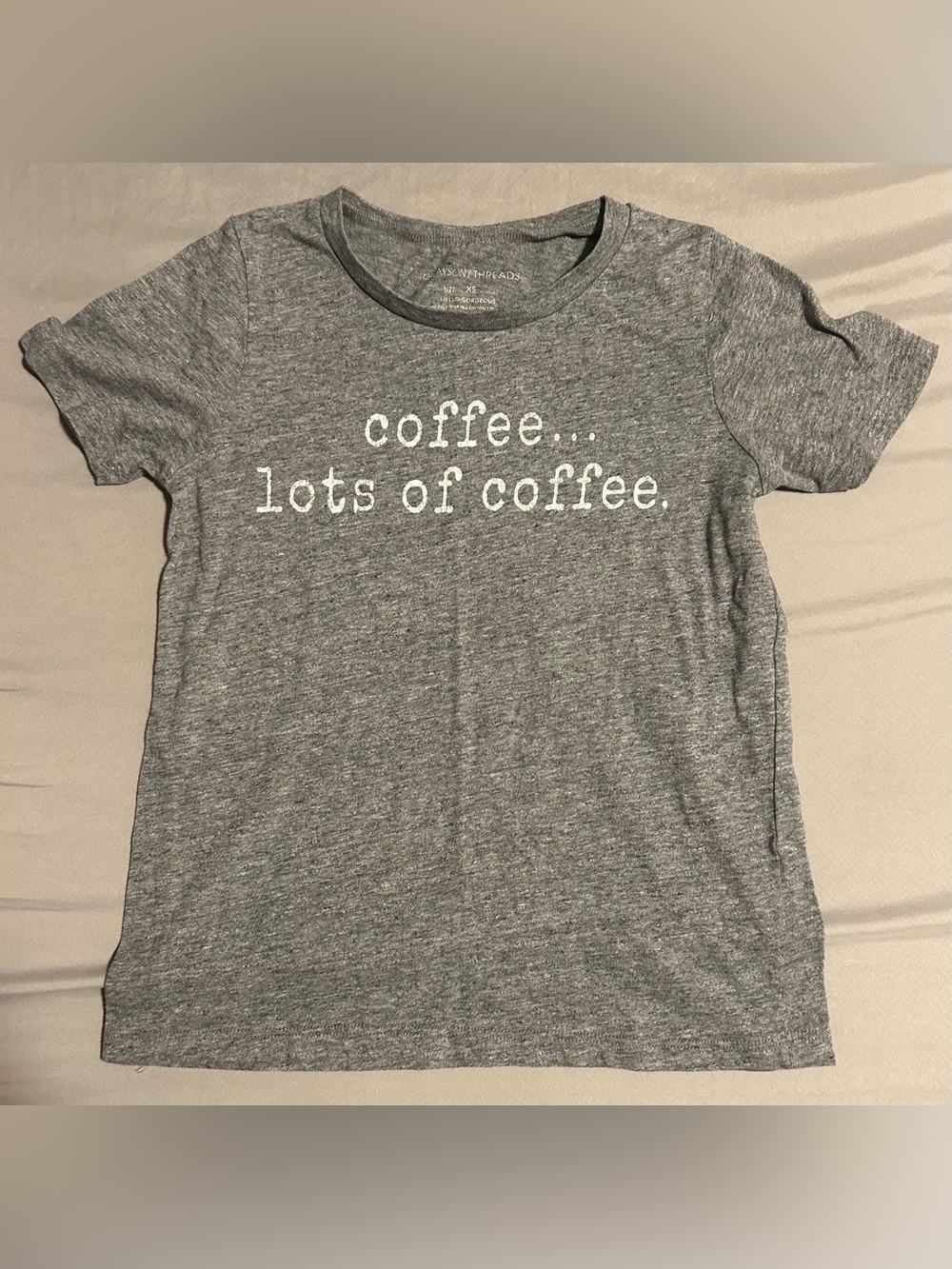 Grayson Threads Gray Graphic 'coffee... lots of coffee.' Tee- size xxs/xs
